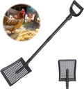 Sifter Shovel for Chicken Coop, 47 Inch Heavy Duty Beach Sifting Shovel for Sand Rock Poop Cleaning, Metal Detector Shovels for Farm, Gardening, D-Grip Handle, Square Gardening Shovels