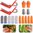 16 Pcs Gardening Thumb Knife Set, Silicone Finger Protector for Fruits Thumb Blade, Gardening Silicone Thumb Knife Harvesting Tool for Harvesting and Deadheading, Present for Gardeners(Orange)
