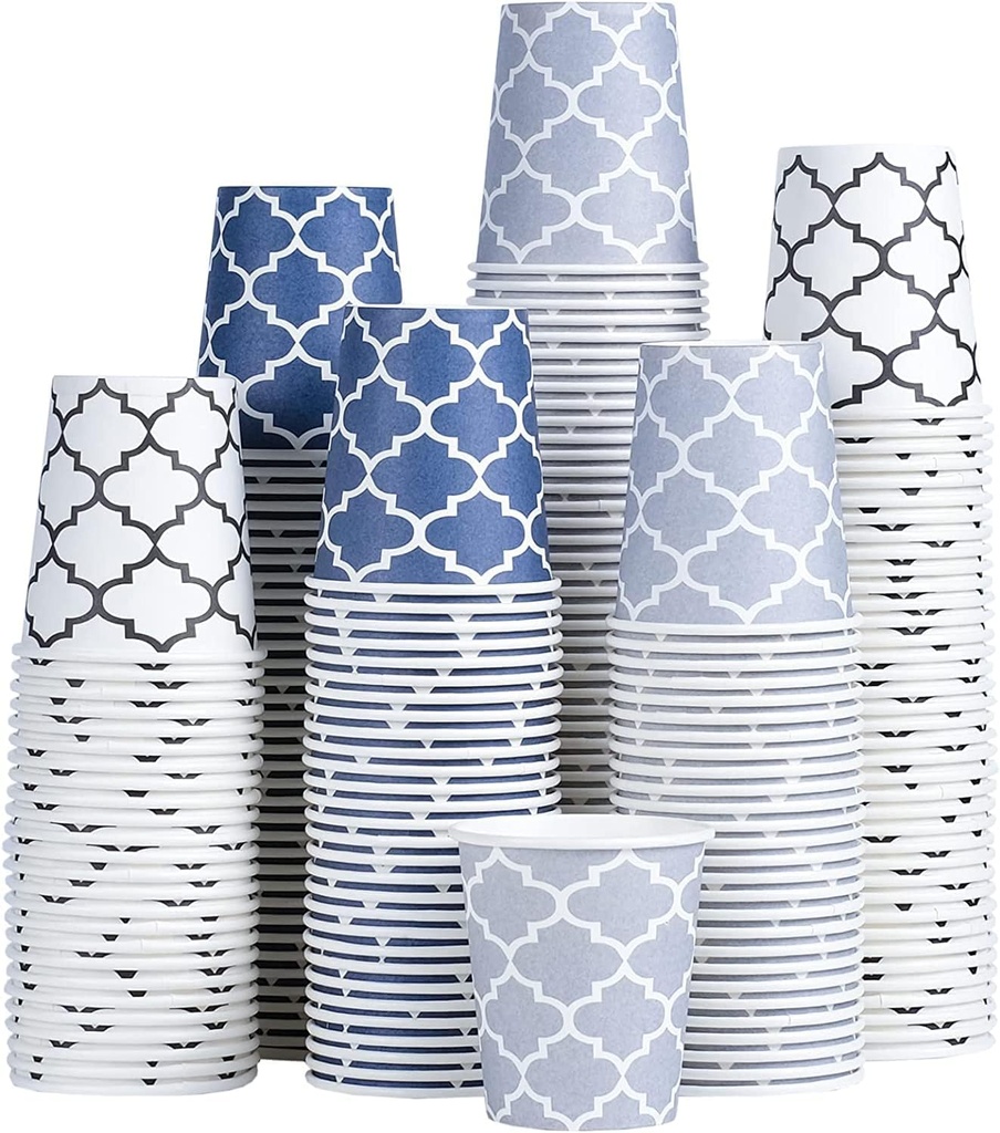 [300 Pack] 3 oz Paper Cups, Small Mouthwash Cups 3 OZ, Mini Disposable Bathroom Cups, Paper Cups 3 Ounce for Bathroom, Supermarket, Birthday Party, Travel, Events, Picnic, BBQ