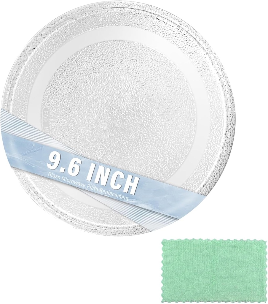 9.6" Glass Microwave Plate Replacement for LG 3390W1A035 Microwave Turntable Tray Oven Rotating Dish Tray for Better Reheating and Even Heat Distribution