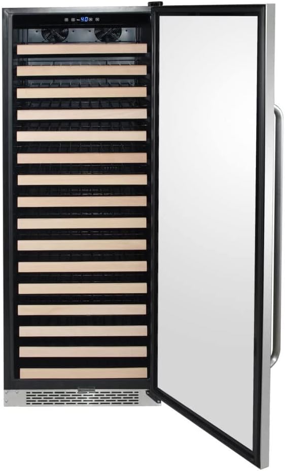 Whynter BWR-1662SDa 166 Bottle Built-in Stainless Steel Compressor Wine Refrigerator Rack and LED Display, Silver