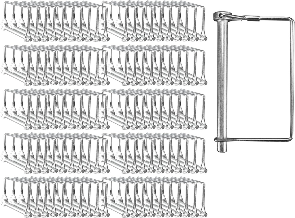 100-Pack Square PTO Shaft Canopy Hitch Locking Pin, 5/16" x 4" inches High Carbon Steel, Rust Resistant - Ideal for Farming, Gardening, Trailer Couplers