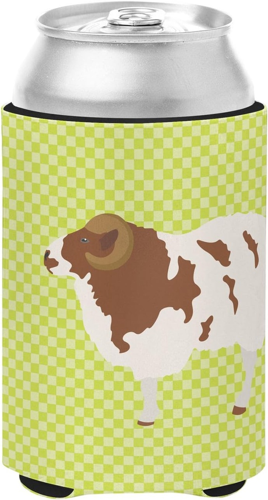 Caroline's Treasures BB7801CC Jacob Sheep Green Can or Bottle Hugger Cooler Washable Drink Sleeve Collapsible Beverage Insulated Holder, Can Hugger, Multicolor