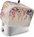 Spring Floral Toaster Cover 4 Slice, Wildflower Beige Retro Garden Pastoral Dustproof Bread Machine Oven Cover with Storage Pockets, Fits Most Kitchen Toasters Protector