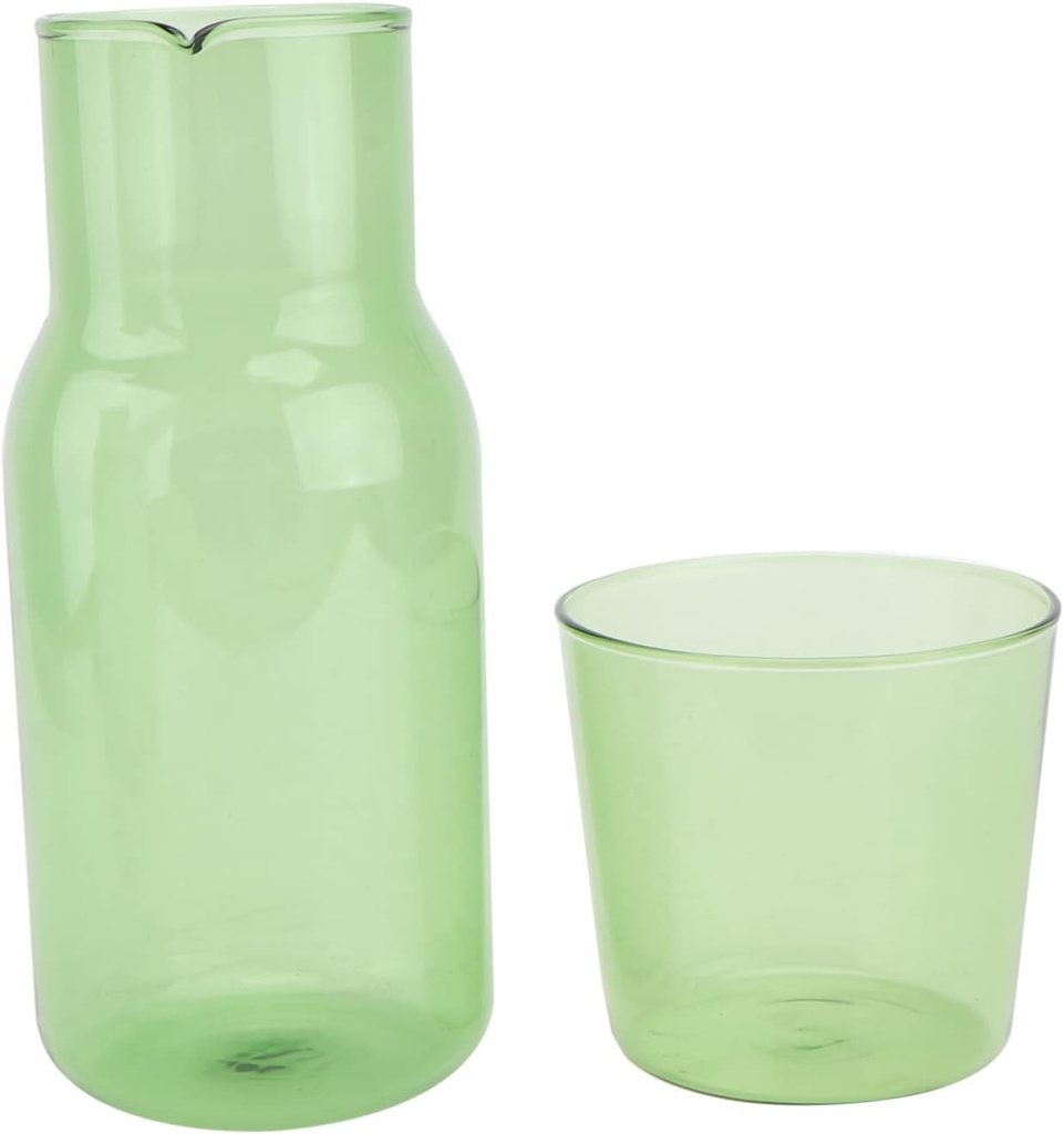 PRETYZOOM Colorful Glass Cup and Kettle Set Drinking Glasses Water Kettle and Water Cup for Home and Office Use Sturdy Borosilicate Glass