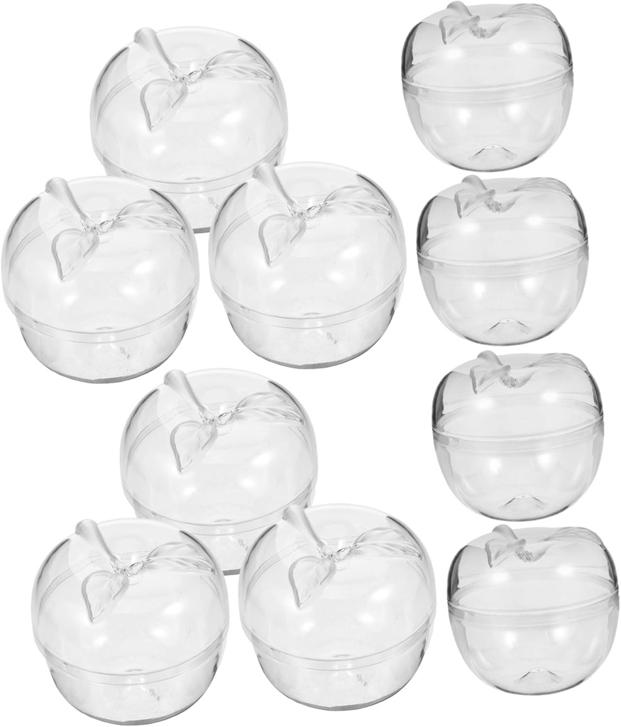 10pcs Apple Dessert Box Apples Shaped Ornament Apple Decor Candy Dispenser Candy Boxes Cookies Boxes Candies Packaging Container Candy Jars Biscuit Containers Candy Plastic