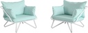 Novogratz Poolside Gossip Collection, Teddi Outdoor Lounge Chairs, 2-Piece, Aqua Haze