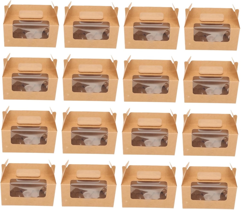 16Pcs Transparent Window Muffin Cupcake Box Cavity Dessert Packaging with Internal Support for Egg Tart Mousse and Pastry Storage for Bakery and Catering Events