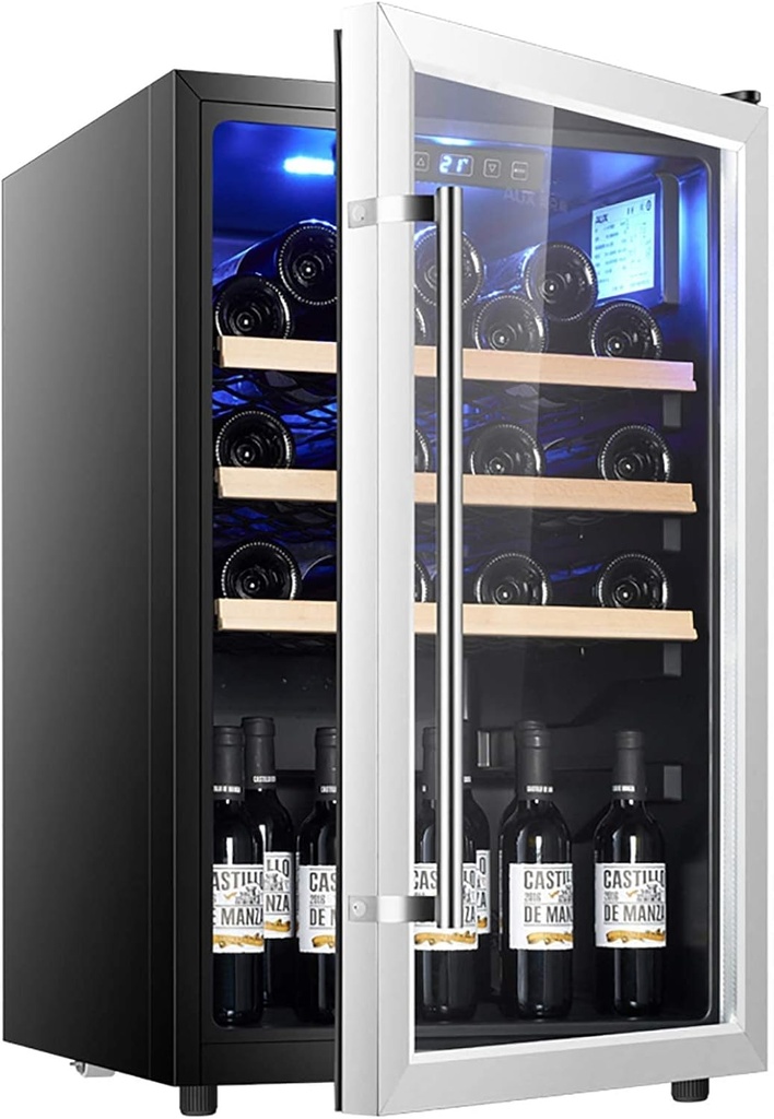 30 Bottle Compressor Wine Cooler Refrigerator Large Freestanding Wine Cellar Avoid Light and Heat Insulation Anti Condensation Water Heating Door Design 160 liters