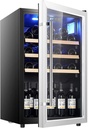 30 Bottle Compressor Wine Cooler Refrigerator Large Freestanding Wine Cellar Avoid Light and Heat Insulation Anti Condensation Water Heating Door Design 160 liters