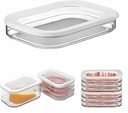Deli Meat Cooler For Refrigerator Stackable Lunch Meat Plastic Organizer With Lid Food Refrigerator Storage Box Bacon And Cheese Organizer(C)
