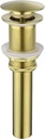 BESTILL Bathroom Sink Drain Stopper, Push Pop Up Drain Without Overflow, Brushed Gold