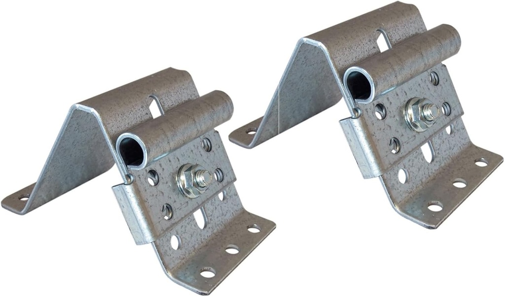 Garage Door Adjustable Top Bracket, Heavy Duty Commercial - Pair, Silver