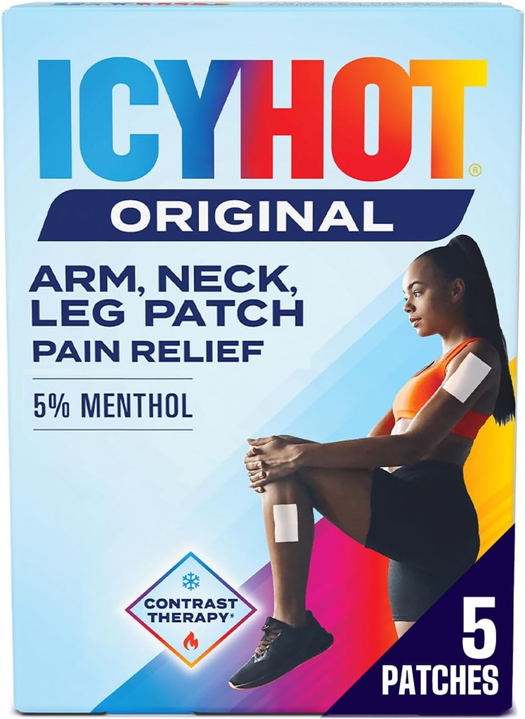 Icy Hot Original Small Pain Relief Patches (5 Count) Powerful Targeted Relief for Arm, Neck & Leg
