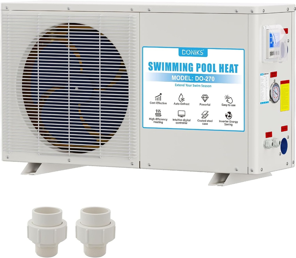 72000 BTU Pool Heater, for 9000 Gallons Inground Ground Pools,Swimming Pool Heaters,230V~240V with Digital Display Multi-Protectionle Timer, Heating and Cooling Pool Heater