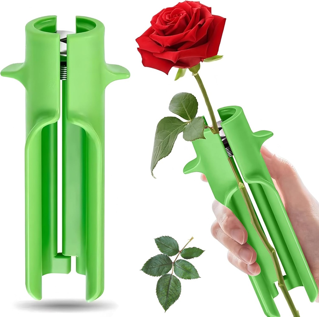 Rose Thorn Stripper Tool, Thorn and Leaf Remover for Roses, Flower Stem Cleaner Cutter, Green Floral Stripping Tool for Home, DIY, Gardening, Florist and Flower Shop Use