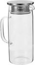 VICASKY Large Capacity High Borosilicate Glass Pitcher Explosion Water Jug for Hot and Cold Drinks Transparent Iced Tea and Juice Jug with Drip Spout Reusable Beverage Kettle for Parties