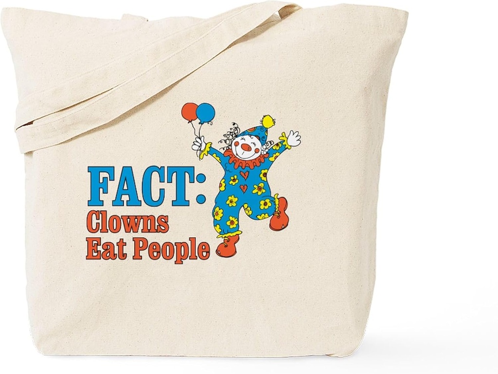 CafePress Clowns Eat People Tote Bag Reusable Natural Beige Canvas Shopping Bag