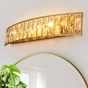 Bathroom Vanity Light,Modern Crystal Glass Bathroom Light Fixture Over Mirror,Gold Wall Light Suitable for G9 Bulb. (Gold, 29inch-7-light)