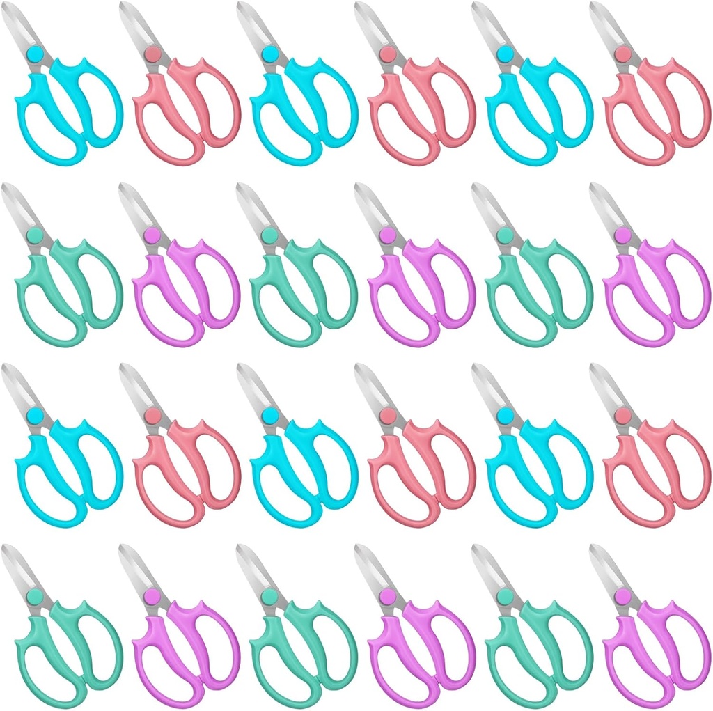 24 Pcs Flower Scissors Stainless Steel Floral Shears Floral Scissors for Fresh Flower Shears for Yard Gardening Plants Hedge Flowers Cutting Secateurs Flowers Arrangement