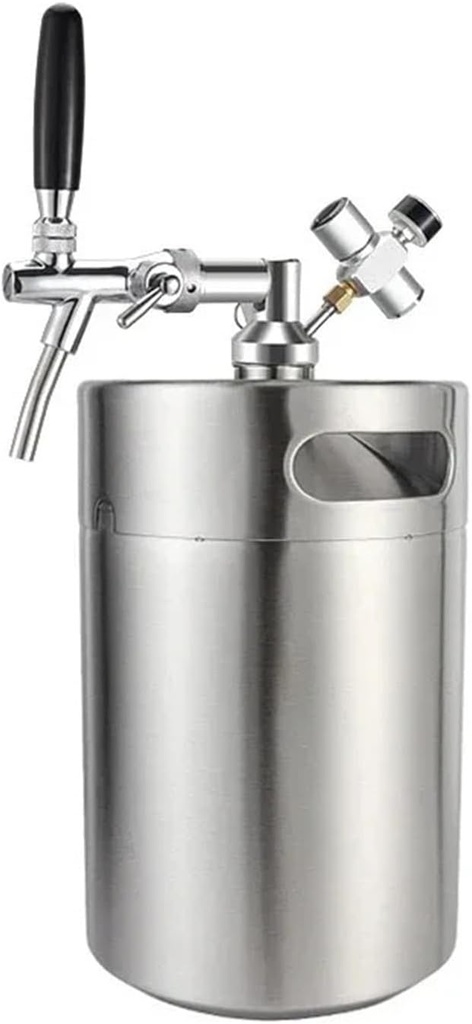 Mini Keg Growler Kit (5L Beer Keg & Adjustable Beer Faucet & 60psi Co2 Charger & Beer Keg Spear),Beer Disoenser For Home Brewing