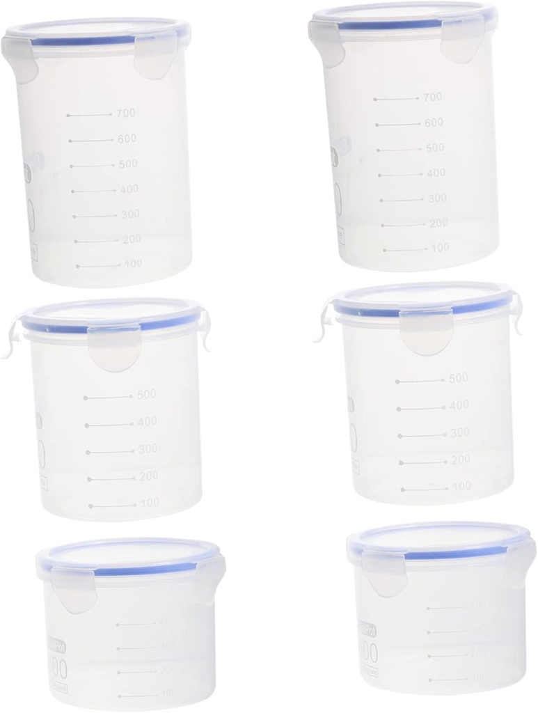 Happyyami 6pcs Meal Prep Containers Reusable Airtight Candy Cookie Spice Tea Leaves Storage Jars Sealing Lid