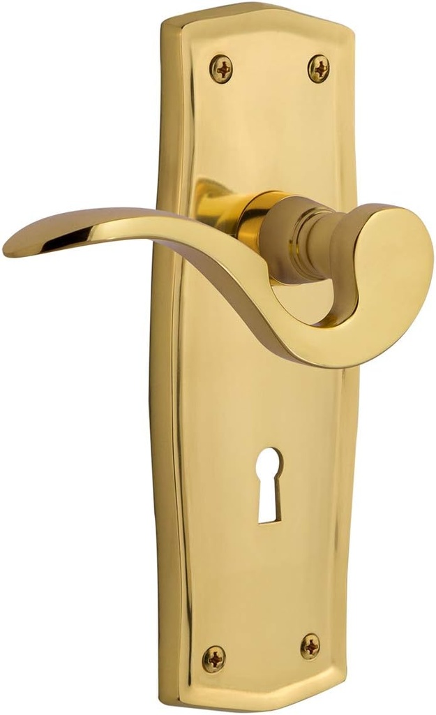 Nostalgic Warehouse Prairie Plate Single Dummy with Keyhole Manor Lever in Unlacquered Brass