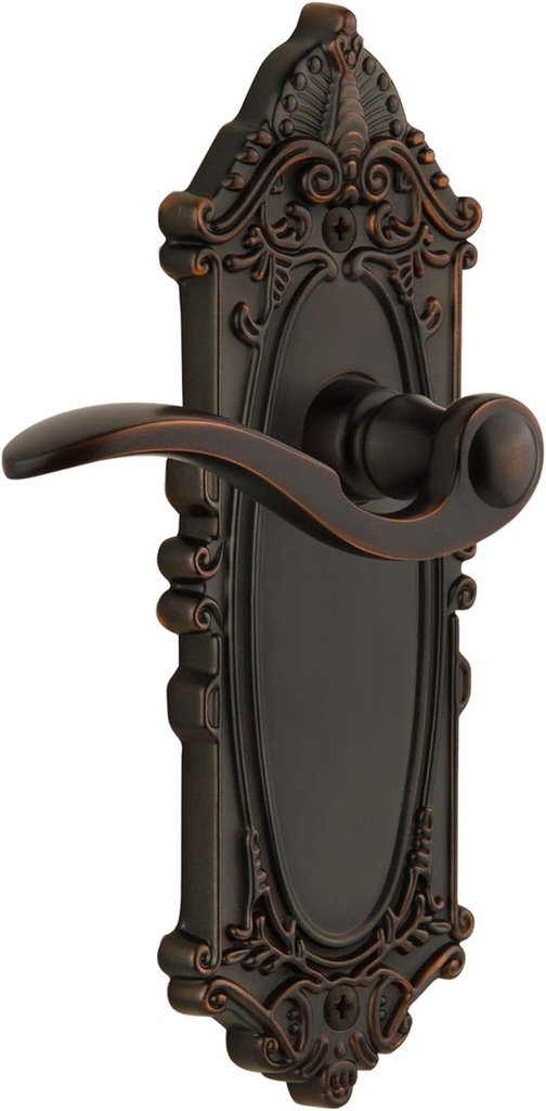 Grandeur GVCBEL_PRV_234 Grande Victorian Solid Brass Rose Right Handed Privacy Door Lever Set with Bellagio Lever and 2-3/4" Backset - Timeless Bronze