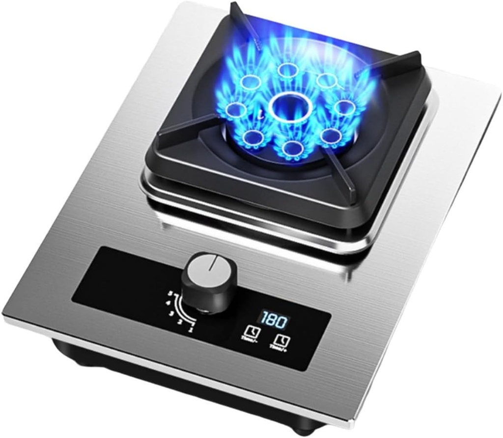 Single Burner Gas Stove,portable Camping NG/LPG Gas Stove,automatic Ignition Stainless Steel Table,for Campsites Hunting Lodges Cabins 5.2kw(NG)