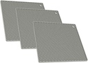 Kitchen heatproof mat - Silicone mat, Square Insulated placemat for Crock pots and Pans, Non-Slip and Easy to Clean - Kitchen Tools, Cups and Bowls ERICSF (Gray)