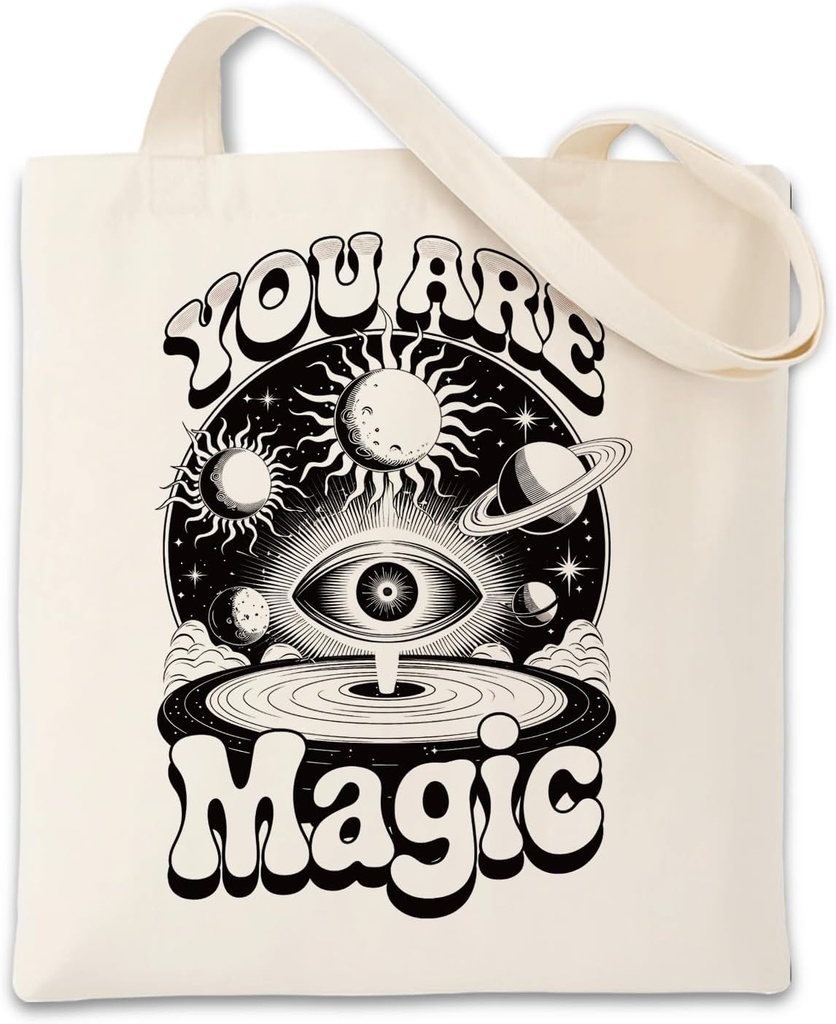 Inspirational Canvas Tote, Women Canvas Bag Aesthetic, Reusable Shopping Grocery Bags, Casual Cloth Bags Handbag for Work Beach Travel, Gift for Her