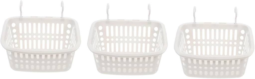 Zerodeko 3pcs Plastic Wall Hanging Baskets for Kitchen Bathroom Storage Organizer Hollow Design No Water Accumulation Strong Load Bearing Toiletries and Seasoning Holder Space Saving and