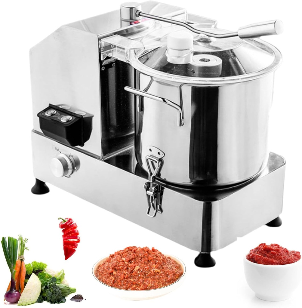 2000W Adjustable Speed Food Chopper with Visible Transparent Window,Meat Vegetable Food Processor,Commercial Stainless Steel Electric Chopper 12L