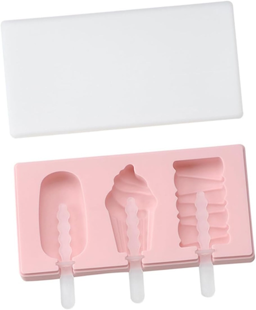 2pcs Silicone Ice Cream Mold with Lids Diy Popsicle Maker for Homemade Treats Easy Boys and Girls and Family Fun