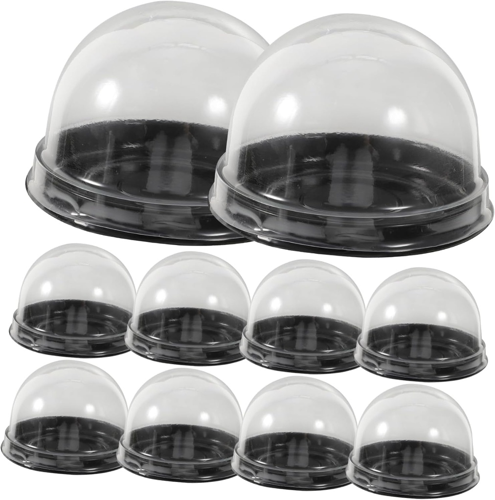 ABOOFAN 50Pcs Clear Single Cupcake Boxes Lightweight Bakery Cases for Treats Small Cake Containers Multi-function Bakery Supplies for Home and Dessert Shops