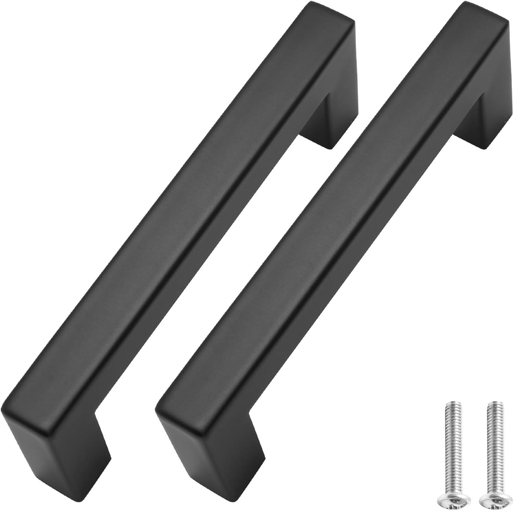 5 Pack Cabinet Pulls Door Handle Black Kitchen Drawer Pulls Cupboard Dresser Handles 96mm/3-3/4 inch Hole Center