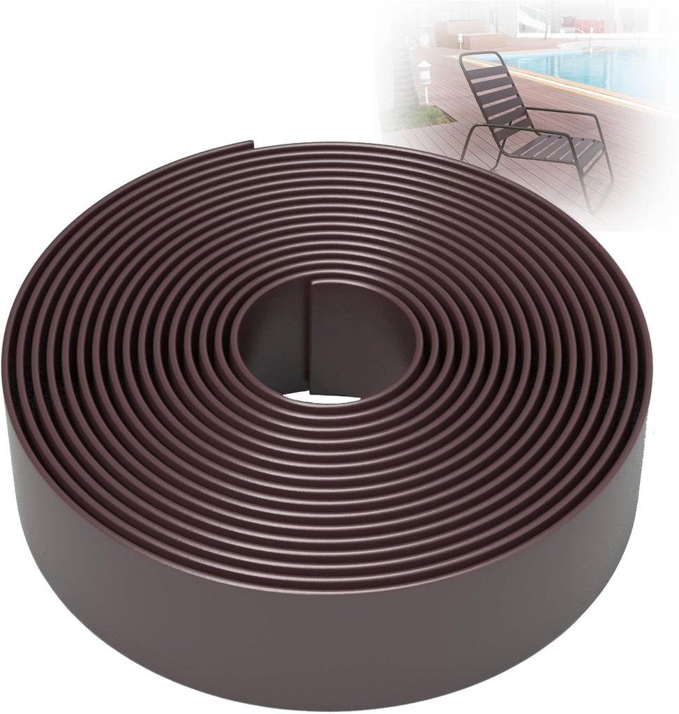 2 Inch Wide, 200ft Long Vinyl Strap - Replacement Straps for Patio Chairs - Vinyl Strapping for Patio Furniture Repair - Durable Seat Repair Kit for Lawn Chairs, Outdoor Furniture – Brown