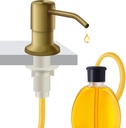 Soap Dispenser for Kitchen Sink and Extension Tube Kit, Stainless Steel Countertop SoapDispenser with 47 Inches Tube Connects Directly to Soap Bottle, Hand and Dish Soap Dispenser Pump （Golden）