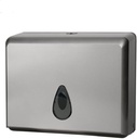 TISTIK Dispensador Paper Towel Dispenser Wall Mounted with Key Plastic Tissue Dispenser Holder Tissue Box for Bathroom Hotel Food Service Facilities Paper Towel Holder, Silver