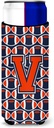 Letter V Football Orange, Blue and white Ultra Beverage Insulators for slim cans