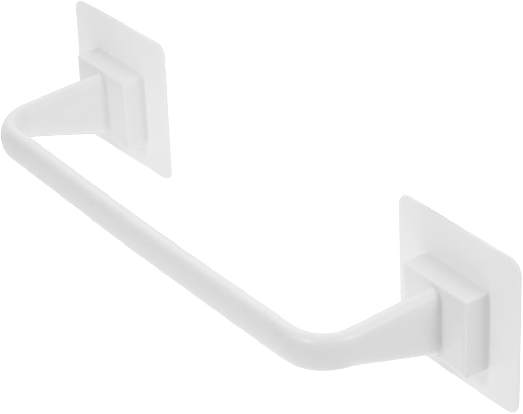 YARNOW Self Adhesive Bathroom Towel Bar, 12 Inch No Drilling Wall Mounted Towel Rack, White, ABS, for Bathroom, Kitchen, Balcony, Guest Room