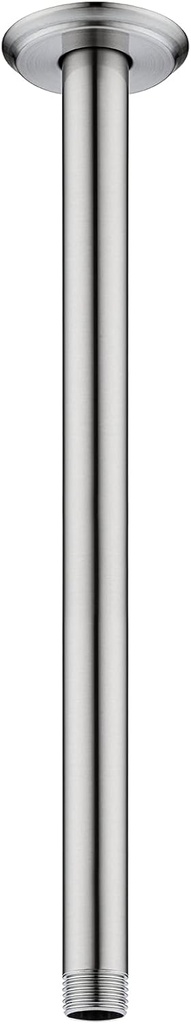 12 Inch Shower Arm and Flange Brushed Nickel, Ceiling Mounted Shower Arm for Rain Shower Head