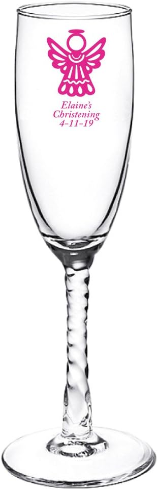 Personalized Color Printed Tall Shot Glass - Angel Silhouette - Blue - 72 pack