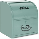Stainless Steel Bread Box, 2 Layer Roll Top Bread Boxes, Large Capacity Food Storage Container for Kitchen Counter, Metal Bread Bin, Bread Holder for Countertop 11.8" x 9.6" x 12.8" (Green)
