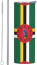 20ozFlag of the Commonwealth of Dominica stainless steel straw lid cup, double-layer stainless steel, can be drunk directly or with a straw