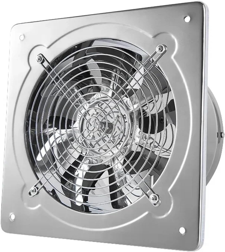 Kitchen Exhaust Fan 6''7''8'' Booster Blower Fan Extractor Exhaust Fan Ventilation Pipe Fan Toilet Kitchen Wall Window Stainless Steel Fan(8inch)