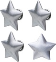 4 Pack Silver Star Shape Single Hole Drawer Knob Door Handle of Metal Cabinet Handles Closet Knobs Drawer Pulls for Kitchen Furniture Cabinet Wardrobe Cupboard Drawer