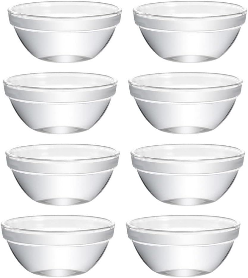 HANABASS 8pcs Pudding Bowls Multipurpose Jelly Glass Bowls for Desserts to Clean for Home Parties and Dessert Shops