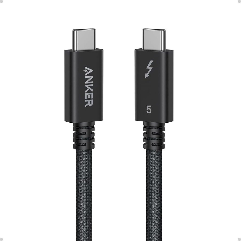 Anker Prime Thunderbolt 5 Cable, 3.3 FT USB C to USB C Cable, 240W Charging, 80Gbps Data Transfer, Up to 120Gbps Bandwidth, 8K/4K Displays, for iPhone 16, MacBook, and More (Thunderbolt 5-Certified)