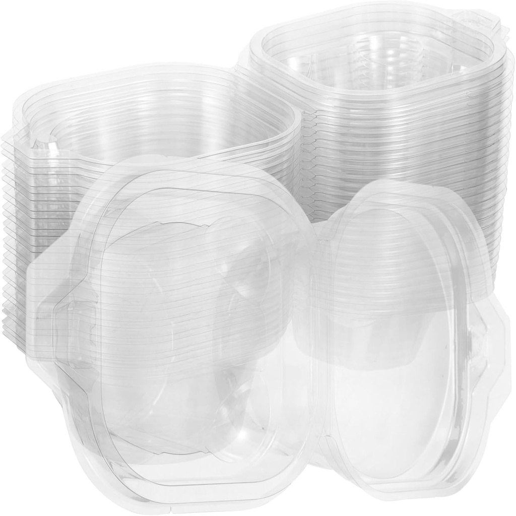 25pcs Clear Cupcake Boxes Sturdy Reusable Dessert Containers Clear Window for Muffins Macarons and Bakery Treats for Shipping and Displaying Desserts